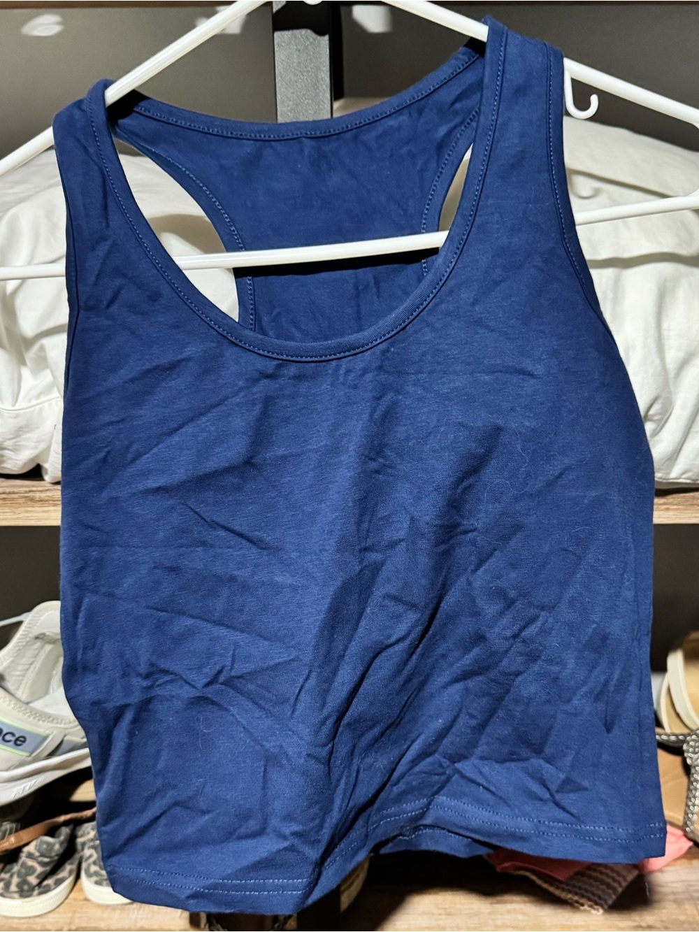 Amazon Women's Navy Racerback Crop Tank Top